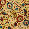 Pure Cotton Dabu Jahota With Kalamkari Animals Hand Block Print Fabric