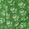 Pure Cotton Dabu Kaatha Green With Flower Motifs Hand Block Print Fabric