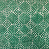 Pure Cotton Dabu Kaatha Green With Geometric Pattern Hand Block Print Fabric