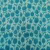 Pure Cotton Dabu Kaatha Light Blue With Lotus Grass Hand Block Print Fabric