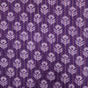 Pure Cotton Dabu Kaatha Lurex Purple With Cream Floral Motifs Hand Block Print Fabric