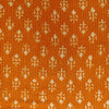 Pure Cotton Dabu Kaatha Orange With Cream Small Motifs Hand Block Print Fabric