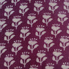 Pure Cotton Dabu Kaatha Wine With Flower Shadow Hand Block Print blouse piece Fabric( 0.80 meter)