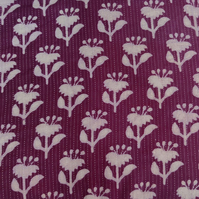 Pure Cotton Dabu Kaatha Wine With Flower Shadow Hand Block Print blouse piece Fabric( 0.80 meter)