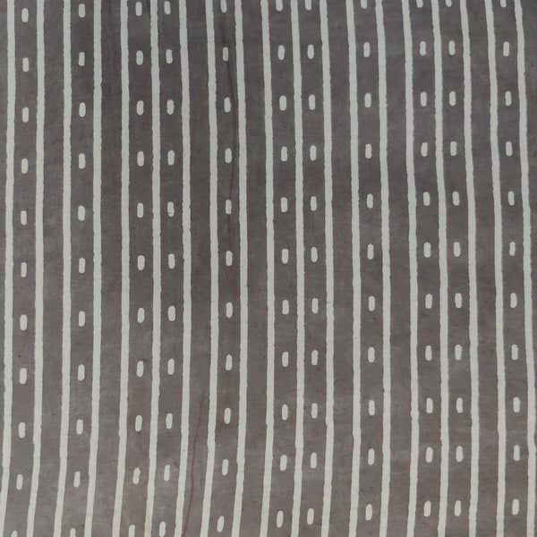 Pure Cotton Dabu Kashish With Dash And Stripes Hand Block Print Fabric