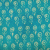 Pure Cotton Dabu Light Blue With Single Flower Motif Hand Block Print Fabric