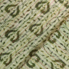 Pure Cotton Dabu Light Green Multi Thread Kaatha With Dark Green Jaal Hand Block Print Fabric