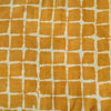 Pure Cotton Dabu Light Mustard With Square Four Petal Flower Hand Block Print Fabric
