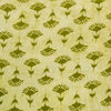 Pure Cotton Dabu Light With Green Flower Motif Hand Block Print Blouse Fabric 80 cm