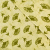 Pure Cotton Dabu Light With Green Flower Motif Hand Block Print Blouse Fabric 80 cm