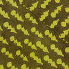 Pure Cotton Dabu Mud Green With Yellow Motifs Hand Block Print Fabric