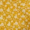 Pure Cotton Dabu Mustard With Cream Leafy Jaal Hand Block Print Fabric