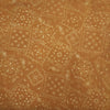 ( Blouse Piece 1 Meter ) Pure Cotton Dabu Mustard With Cream Square Pattern Hand Block Print Fabric