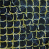 Pure Cotton Dabu Navy Blue With Green Scales Motif Hand Block Print Fabric