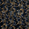 Pure Cotton Dabu Navy Blue With Orange Jaal Hand Block Print Fabric