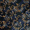 Pure Cotton Dabu Navy Blue With Orange Jaal Hand Block Print Fabric