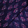 Pure Cotton Dabu Navy Blue With Pink Curvy Fern Batik Motif Hand Block Print Fabric