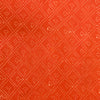 Pure Cotton Dabu Peachy Orange With Diagonal Dot Checks Had Block Print Fabric