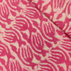 Pure Cotton Dabu Pink With Lotus Jaal Hand Block Print Fabric