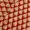 Pure Cotton Dabu Rust With Intricate  Leaf Motif Hand Block Print Fabric