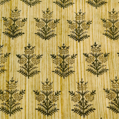 Pure Cotton Dabu Sandy Textured With Mughal Motif Hand Block Print Fabric