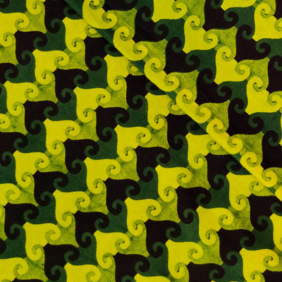 Pure Cotton Dabu Shades Of Green Arrow Head Stripes Hand Block Print Blouse Fabric (1 meter)