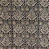 Pure Cotton Dabu With Black Leafy Flowery Jalli Hand Block Print Blouse Piece Fabric ( 80 cm )