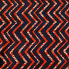 Pre-cut 1.50 meter Pure Cotton Dabu With Blue And Rust Zig Zag Hand Block Print Fabric