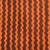 Pure Cotton Dabu With Brown And Light Orange Waves Hand Block Print Fabric