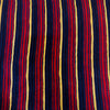 Pure Cotton Dabu With Maroon Dark Blue And Cream Stripes Hand Block Print Blouse Piece Fabric ( 1.10 meter)