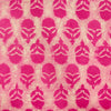 Pure Cotton Dabu With Pink Motif Hand Block Print Fabric