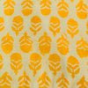 Pure Cotton Dabu With Yellow Motif Hand Block Print Fabric