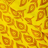 Pure Cotton Dabu Yellow With Mustard Leaf Motif Hand Block Print Fabric