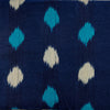 Pure Cotton Dark Blue Ikkat With Light Blue And Grey Blobs Woven Fabric