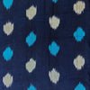 Pure Cotton Dark Blue Ikkat With Light Blue And Grey Spots Hand Block Print Fabric