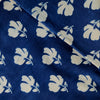 Pure Cotton Dark Indigo With Flower Shadow Motif Hand Block Print Fabric