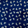 Pure Cotton Dark Indigo With Triangle Flower Hand Block Print Fabric