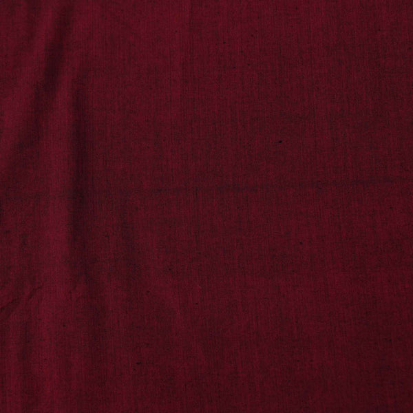 pre-cut(1.5 meter )Pure Cotton Dark Maroon Plain Handloom With Slub  Fabric