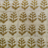 Pure Cotton Dark Mustard Kashish Dabu With Plant Motif Hand Block Print Fabric