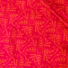Pure Cotton Discharge Dabu Pink With Orange Curvy Pattern Hand Block Print Fabric