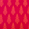 Pure Cotton Discharge Dabu Pink With Orange Indian Tree Block Hand Block Print Fabric