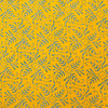 Pure Cotton Discharge Dabu Yellow With Grey Curvy Pattern Hand Block Print blouse piece Fabric( 1.25 meter)
