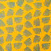 Pure Cotton Discharge Dabu Yellow With Grey Fern Leaf Block Hand Block Print Fabric