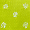 Pure Cotton Doby Dabu Green With Cream Single Flower Plant Hand Block Print Fabric