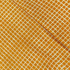 Pure Cotton Doby Dabu Mustard Brown With Cream Checks Hand Block Print Fabric