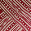 Pure Cotton Doby Dabu Red With Cream Multi Stripes Hand Block Print Fabric