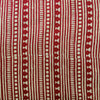 Pure Cotton Doby Dabu Red With Cream Multi Stripes Hand Block Print Fabric