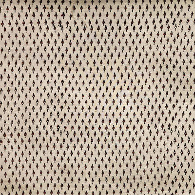 Pure Cotton Double Ajrak Cream With Rust Tiny Motifs Hand Block Print Fabric
