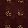 Pure Cotton Double Ajrak Rust With Cream Lotus Jaal Hand Block Print Fabric
