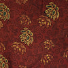 Pure Cotton Double Ajrak Rust With Green And Yellow Lotus Jaal Hand Block Print Fabric